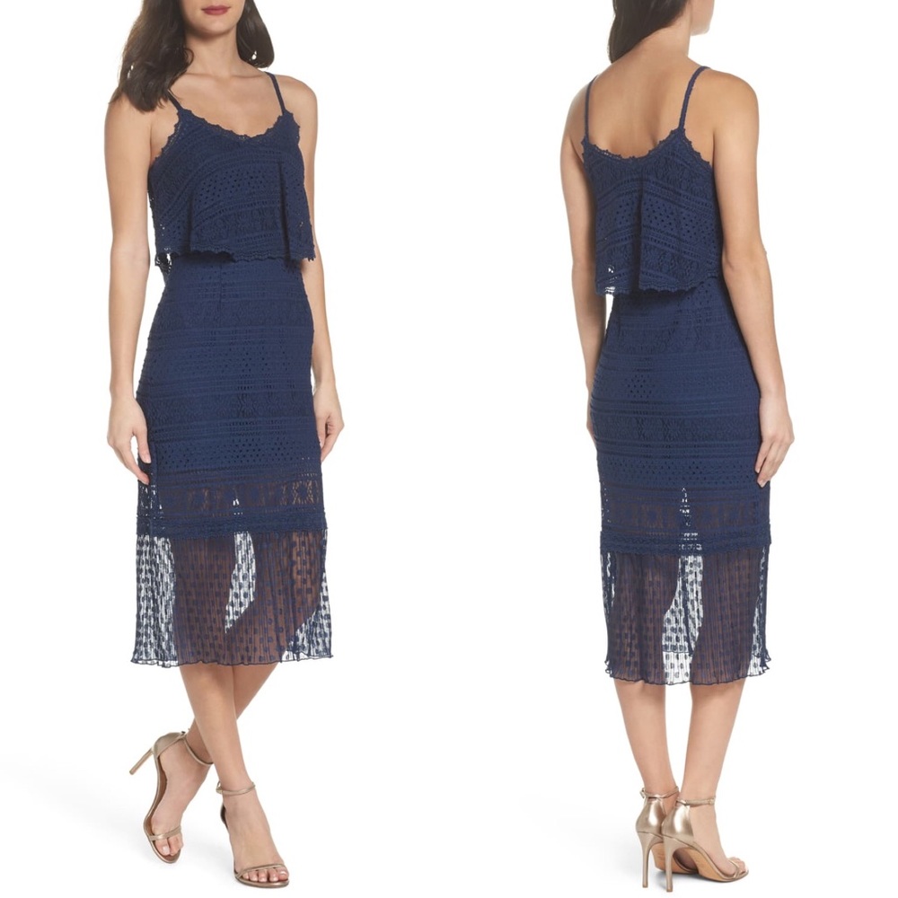 🌃🆕 Foxiedox ღ Strappy Lace Midi Dress ღ Midnite - Picture 1 of 8